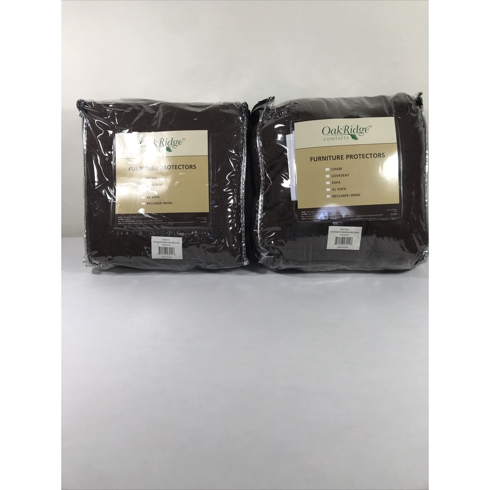oak ridge Brown Recliner Wing Furniture Protectors covers Set Of 2‎ NIB
